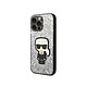 Karl Lagerfeld Coque pour Apple iPhone 14 Pro Max Glitter Flakes Ikonik Argent Coque conçue sur mesure pour Apple iPhone 14 Pro Max