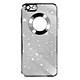 Avizar Coque pour iPhone 6 et 6s Paillette Amovible Silicone Gel  Argent - Présente un design pailleté avec contour chromé qui ajoute une touche de brillance