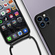 Avizar Coque Cordon pour Apple iPhone 13 Pro Max Semi-rigide Lanière Tour du Cou 80cm  noir pas cher