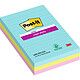 POST-IT Lot de 3 blocs Notes Super Sticky POST-IT® couleurs MIAMI 90 feuilles lignées 101 x 152 mm Notes repositionnable