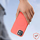 Avizar Coque Magsafe pour iPhone 15 Plus Silicone Souple Soft touch  rose corail pas cher