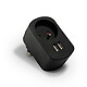 Metronic 495087 Chargeur secteur 2 USB-A 3,4 A + prise de courant 16 A - noir