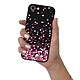 Evetane Coque iPhone 7/8/ iPhone SE 2020 Silicone Liquide Douce noir Confettis De Coeur pas cher