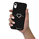 LaCoqueFrançaise Coque iPhone Xr Silicone Liquide Douce noir Coeur Blanc Amour pas cher