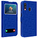 Avizar Housse Samsung Galaxy A40 Étui Double Fenêtre Fonction Stand Coque Souple bleu Pochette de protection spécialement conçue pour le Samsung Galaxy A40