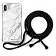 LaCoqueFrançaise Coque cordon iPhone X/Xs noir Dessin Marbre gris Coque cordon iPhone X/Xs noir Dessin Marbre gris