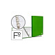 LIDERPAPEL Classeur 4 anneaux ronds 25mm a4+ carton rembordé paper coat coloris vert clair Classeur à anneaux