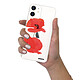 Evetane Coque iPhone 12 mini silicone transparente Motif Coquelicot ultra resistant pas cher