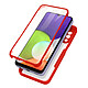 Avizar Coque Samsung A22 Dos Plexiglas Avant Polymère Antichoc Contour rouge Arrière rigide en Plexiglas robuste, mettant le dos de votre mobile à l'abri en toute transparence