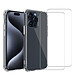 Acheter Evetane Coque iPhone 15 Pro Antichoc Silicone bords renforcés + 2 Vitres en verre trempé Protection écran