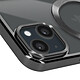 Avizar Coque MagSafe pour iPhone 15 Silicone Protection Caméra  Contour Chromé Noir pas cher