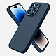 Avis Evetane Coque iPhone 14 Pro Silicone liquide Bleu Marine + 2 Vitres en Verre trempé Protection écran Antichocs