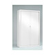 VINCO Armoire Monobloc à Rideaux 1/3 Penderie H198xL120xP43 cm Blanc Rideaux Blanc Armoire de bureau à rideau