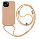 Avizar Coque Cordon pour iPhone 14 Plus Semi-rigide Lanière Tour du Cou 80cm  rose - Une protection mêlant la praticité au style, spécialement conçue pour votre Apple iPhone 14 Plus