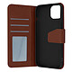 Avizar Housse pour iPhone 14 Cuir premium Porte-carte Fonction Support vidéo  marron Etui en véritable cuir conçu spécialement pour Apple iPhone 14