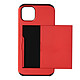 Avizar Coque iPhone 13 Mini avec Rangement Carte Coulissant Antichoc Defender Rouge - Coque spécialement conçue pour votre iPhone 13 Mini