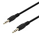 LinQ Câble Audio Jack 3.5 mm Mâle-Mâle Auxiliaire Son stéréo 1.5m  Noir - Câble d'extension Audio Jack 3.5mm Mâle-Mâle - Marque LinQ.