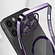 Avizar Coque MagSafe pour iPhone 12 Pro Silicone Protection Caméra  Contour Chromé Violet pas cher