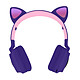Casque Bluetooth Design Oreilles Chat Animation lumineuse 12h - Violet Lavande Casque audio compatible avec tous les appareils dotés de la fonction Bluetooth ou d'une entrée auxiliaire.