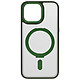 Avizar Coque MagSafe pour iPhone 15 Pro Silicone Gel Anneau Fonction Support  Dos Givré Contour Vert Coque MagSafe à contour Vert, assurant la sécurité de votre AppleiPhone 15 Pro au quotidien