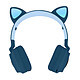 Casque Audio Bluetooth Design Oreilles Chat Animation lumineuse 12h - bleu nuit Casque audio compatible avec tous les appareils dotés de la fonction Bluetooth ou d'une entrée auxiliaire.