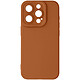 Avizar Coque pour iPhone 15 Pro Silicone Mat Protection Caméra Marron Clair - Couleurs éclatantes pour un style élégant qui ravive le design de votre smartphone