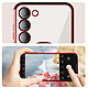 Avizar Coque MagSafe pour Samsung S23 Plus silicone protection caméra Transparent / Rouge pas cher