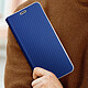Avizar Étui pour Samsung Galaxy S23 Ultra avec Porte-carte Design Carbone  Bleu nuit et Argent pas cher