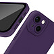 Avizar Coque pour iPhone 13 Silicone Mat Protection Caméra Violet Foncé pas cher