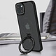 Avizar Coque MagSafe pour iPhone 15 Plus Silicone Gel Anneau Fonction Support  Dos Givré Contour Noir pas cher