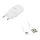 Metronic 730313 Chargeur secteur 1 USB-A + câble USB-A /Lightning MFI 1 m - blanc