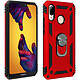 Avizar Coque Huawei P20 Lite Bi matières Bague Support Vidéo rouge - Coque de protection spécialement conçue pour le Huawei P20 Lite, Rouge