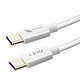 LinQ Câble USB-C vers USB-C 60W Charge et Synchro Fast Charge 3A 1.2m  Blanc Câble spécialement conçu pour le chargement et la synchronisation, marque Linq.