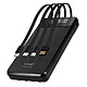 LinQ Batterie Secours 15000mAh Câble 4 en 1 Amovible et Sortie USB Compact  Noir Chargeur de secours portable, conçu par la marque LinQ, pour recharger vos appareils où que vous soyez