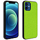 Avizar Coque iPhone 12 / 12 Pro Hybride Finition Tissu Anti-traces Lavable vert - Son revêtement en tissu offre une touche unique à votre mobile