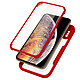 Avizar Coque 360° pour iPhone XS Max Dos Rigide Protection Écran Souple Coins Renforcés  Contour rouge - Coque de protection spécifique à votre iPhone XS Max
