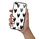 Evetane Coque iPhone 7 Plus/ 8 Plus Coque Soft Touch Glossy Coeurs Noirs Design pas cher