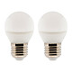 elexity - Lot de 2 ampoules LED sphérique 5,2W E27 470lm 2700K (Blanc chaud) elexity - Lot de 2 ampoules LED sphérique 5,2W E27 470lm 2700K (Blanc chaud)