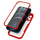 Avizar Coque iPhone 12 Pro Dos Plexiglas Avant Polymère Coins Renforcés Contour Rouge - Une Coque intégrale pour votre iPhone 12 Pro Antichoc avec un dos rigide transparent et contour Silicone Rouge