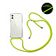 Evetane Coque compatible iPhone 11 anti-choc silicone transparente Motif avec cordon jaune fluo Coque compatible iPhone 11 anti-choc silicone transparente avec cordon jaune fluo