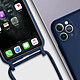 Avizar Coque Cordon pour iPhone 11 Pro Max Semi-rigide Lanière Tour du Cou 80cm  Bleu pas cher
