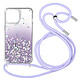Avizar Coque iPhone 11 Dos Pailleté Avec Lanière Amovible - Dégradé violet - Coque paillettes transparente spécialement conçue pour votre iPhone 11