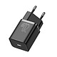 Baseus Chargeur Secteur USB-C Power Delivery 3.0 20W 3A Charge Rapide Noir Chargeur USB-C 20W / 3A