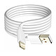 LinQ Câble USB vers Lightning 2m de Long Charge et Transfert de Données Blanc Câble à connecteur Lightning pour un chargement optimal des iPhones à port LIightning