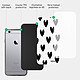 Acheter Evetane Coque iPhone 6/6s Coque Soft Touch Glossy Coeurs Noirs Design