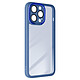 Avizar Coque pour iPhone 15 Pro Max Bague support vidéo  Bleu Une coque transparent au contour bleu, série Camgrip, pour votre iPhone 15 Pro Max
