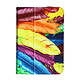 Avizar Étui Tablette 7 à 8 pouces Stand Fermeture Élastique Motif plumes colorées Housse de protection universelle spécialement conçue pour tablette 7 ou 8 pouces