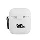 Coque Airpods Silicone Gel Mousqueton Design Karl 3D Karl Lagerfeld Blanc Coque de protection signée Karl Lagerfeld série Karl Head, spécialement conçue pour Apple Airpods