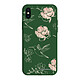 LaCoqueFrançaise Coque iPhone X/XS Silicone Liquide Douce vert kaki Fleurs Blanches