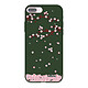 Evetane Coque iPhone 7 Plus / 8 Plus Silicone Liquide Douce vert kaki Chute De Fleurs